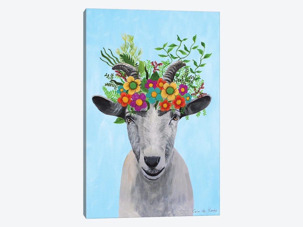 Frida Kahlo Goat by Coco de Paris 1-piece Canvas Print