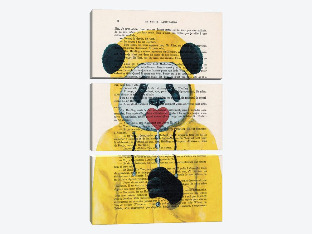 Panda With Lollipop II by Coco de Paris 3-piece Canvas Art