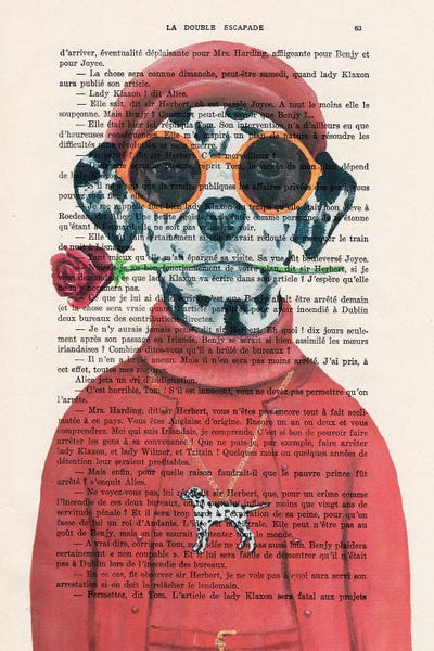 Coco de Paris: Dalmatian With Red Flower by Coco de Paris