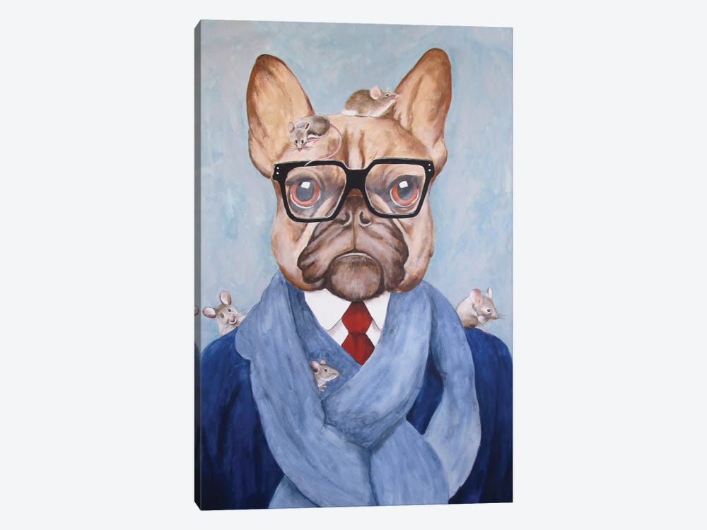French Bulldog With Mice by Coco de Paris 1-piece Canvas Wall Art