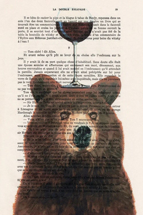 Brown Bear With Wineglass