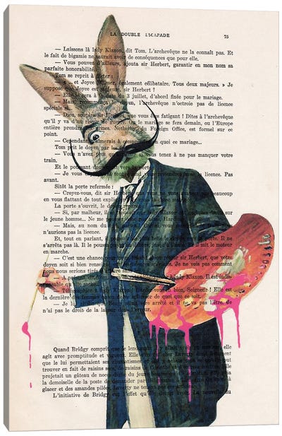 Dali Rabbit Painter Canvas Art Print - Office Humor