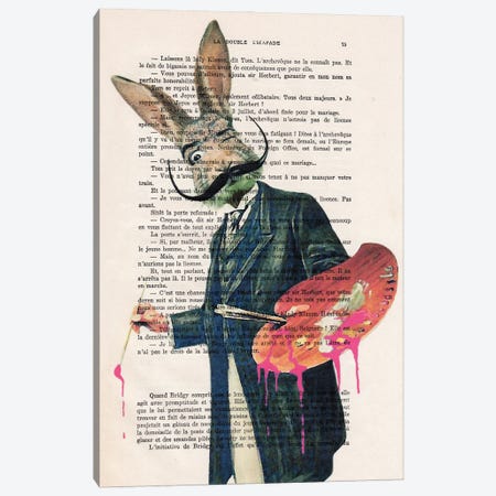 Dali Rabbit Painter Canvas Print #COC431} by Coco de Paris Canvas Print