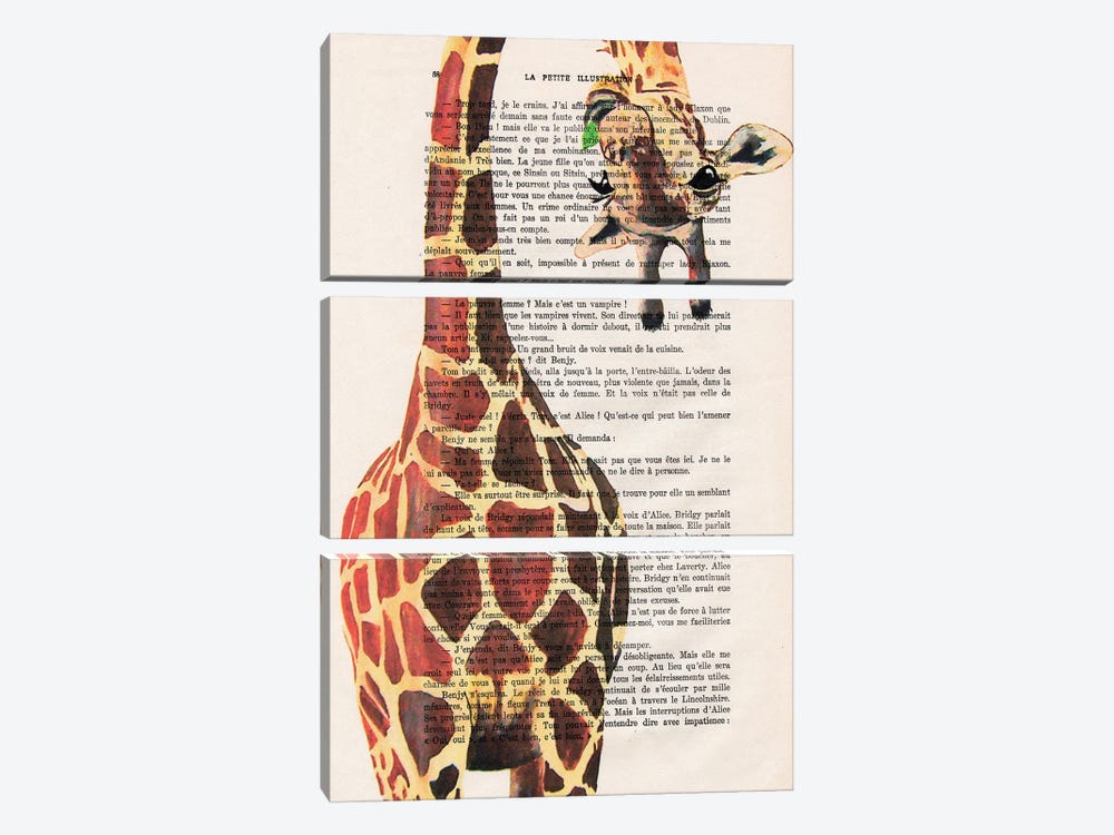 Giraffe Upside Down II by Coco de Paris 3-piece Canvas Art Print