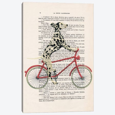 Dalmatian Cycling Canvas Print #COC433} by Coco de Paris Art Print