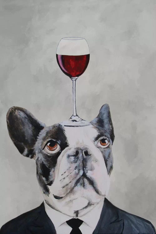 French Bulldog With Wineglass