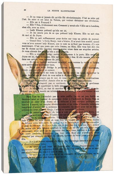 Reading Rabbits Canvas Art Print - Book Art