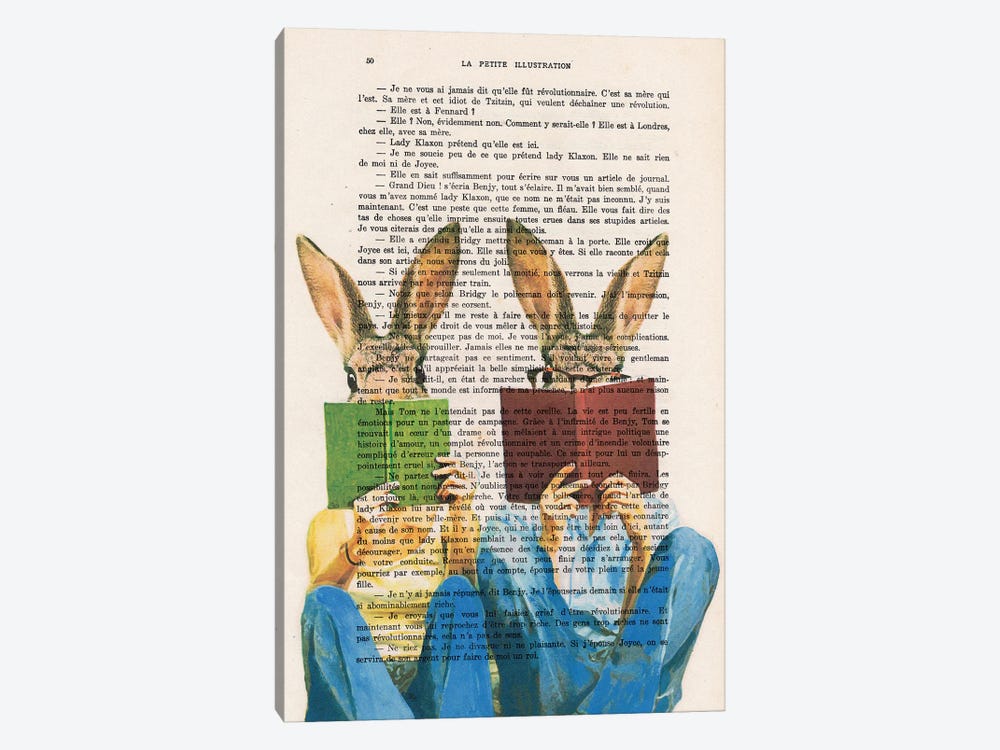 Reading Rabbits by Coco de Paris 1-piece Canvas Artwork