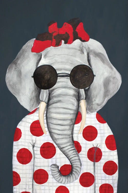 Vintage Elephant Woman by Coco de Paris wall art