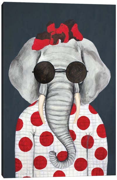Vintage Elephant Woman Canvas Art Print - Coco de Paris