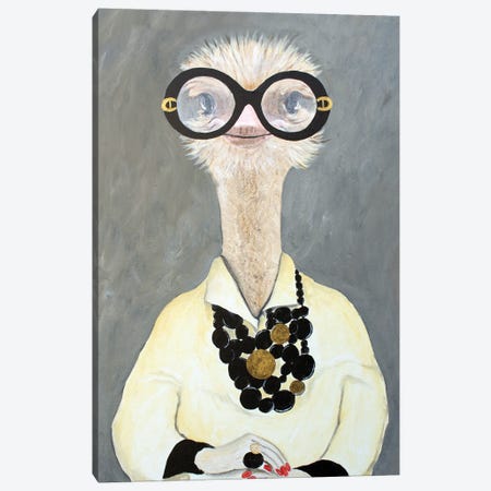 Iris Apfel Ostrich Canvas Print #COC447} by Coco de Paris Canvas Print
