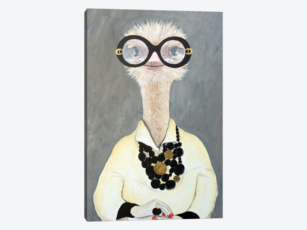 Iris Apfel Ostrich by Coco de Paris 1-piece Canvas Art Print