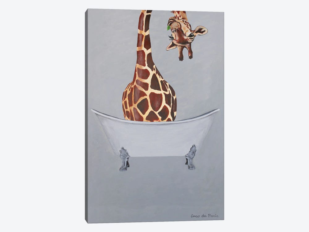 Giraffe In Bathtub by Coco de Paris 1-piece Canvas Art Print