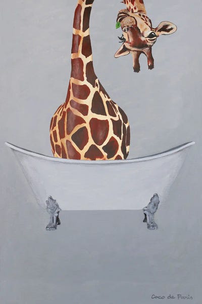 Giraffes: Giraffe In Bathtub by Coco de Paris