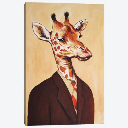 Giraffe Gentleman Canvas Print #COC44} by Coco de Paris Canvas Print