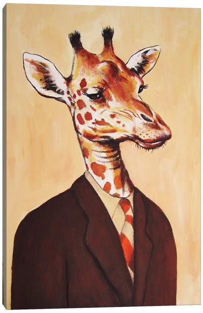 Giraffe Gentleman Canvas Art Print - Coco de Paris