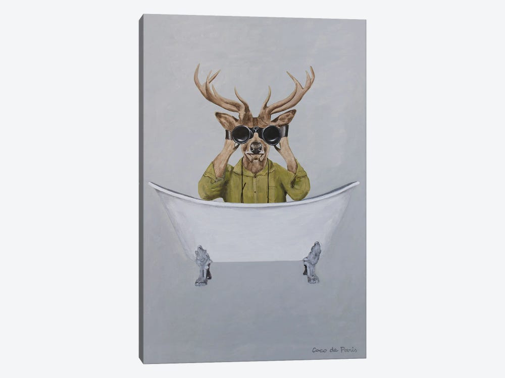Deer In Bathtub by Coco de Paris 1-piece Canvas Wall Art