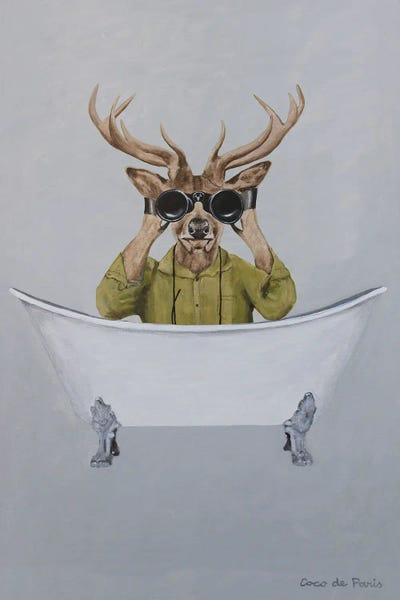 Bathroom Humor: Deer In Bathtub by Coco de Paris