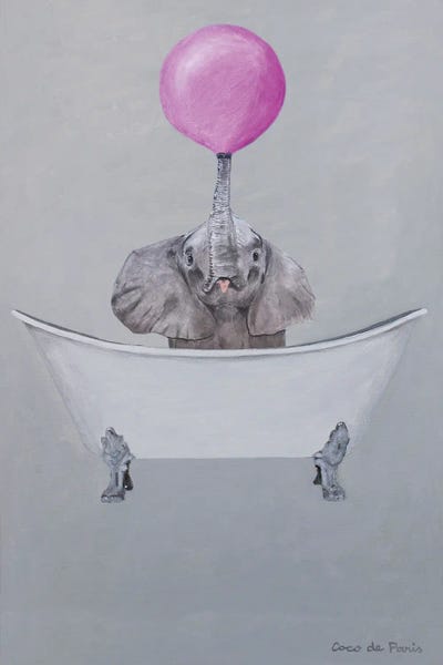 Elephant With Bubblegum In Bathtub