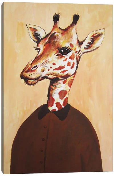 Giraffe Lady Canvas Art Print - Giraffe Art