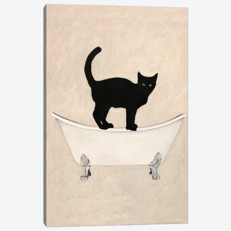 Black Cat On Bathtub Canvas Print #COC464} by Coco de Paris Canvas Print