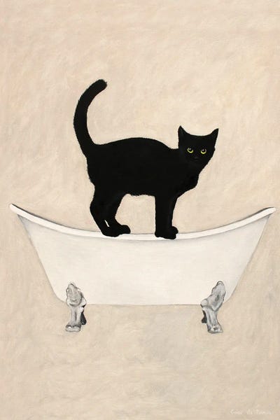 Black Cats: Black Cat On Bathtub by Coco de Paris
