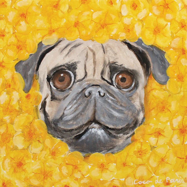 Flower Pug by Coco de Paris wall art