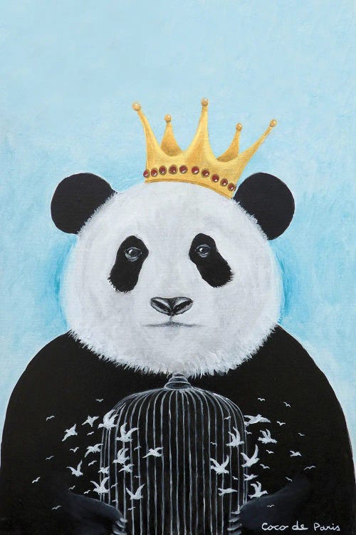 Panda With Birdcage