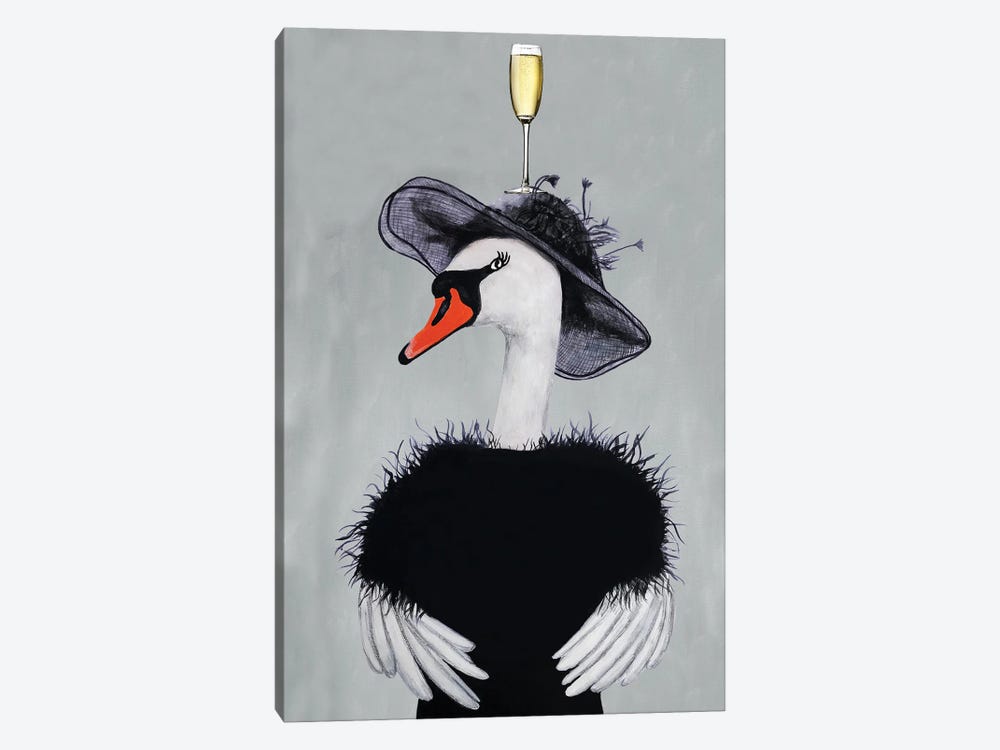 Swan With Champagne Glass by Coco de Paris 1-piece Art Print