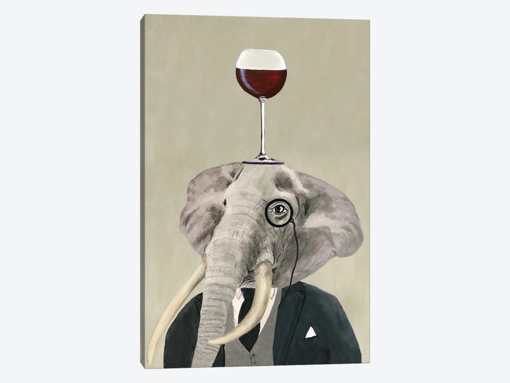 Elephant And Wineglass by Coco de Paris 1-piece Canvas Wall Art
