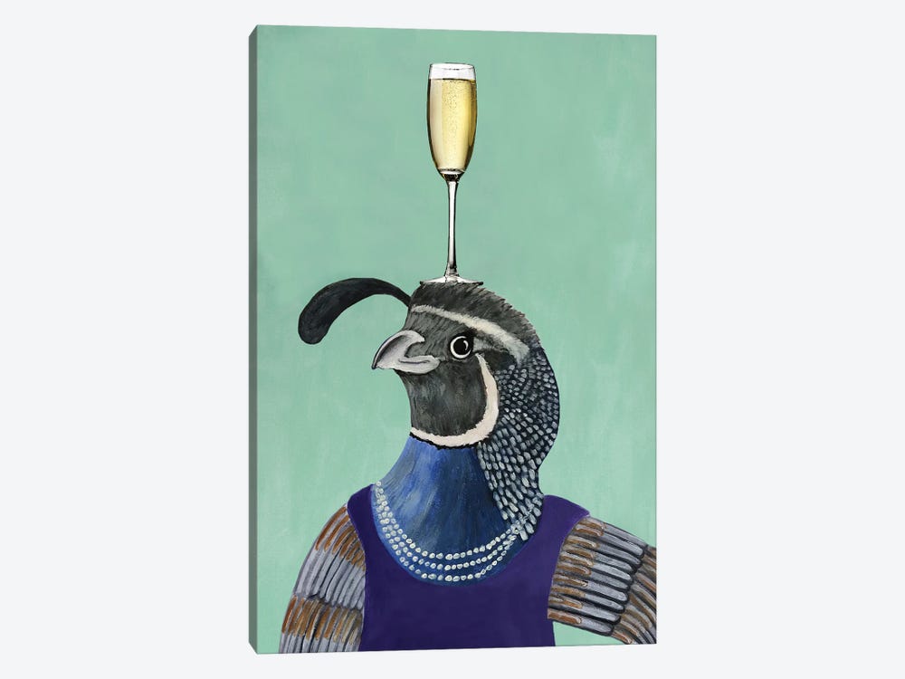 Quail With Champagne Glass by Coco de Paris 1-piece Art Print