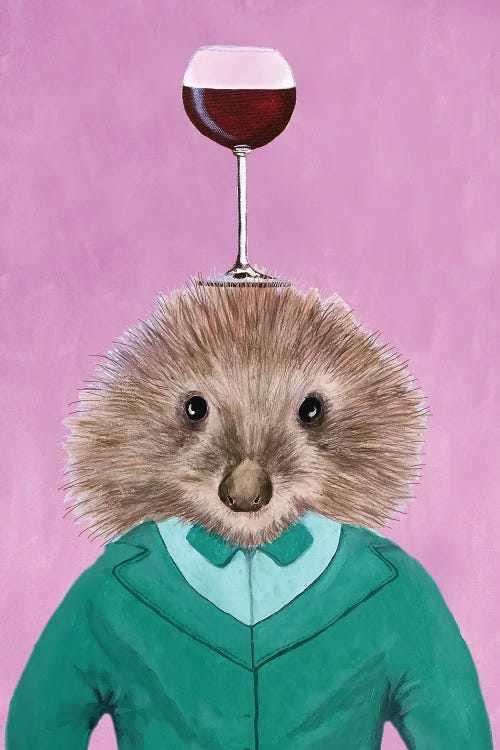 Porcupine With Wineglass