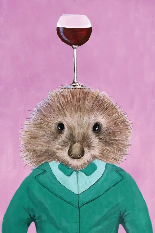 Porcupine With Wineglass