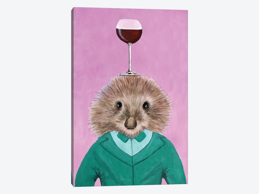 Porcupine With Wineglass by Coco de Paris 1-piece Canvas Art Print