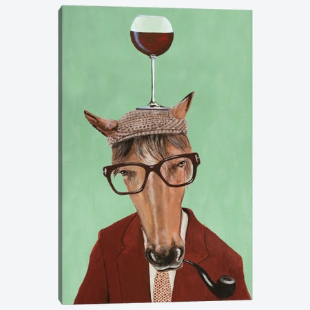 Horse With Wineglass Canvas Print #COC477} by Coco de Paris Canvas Wall Art
