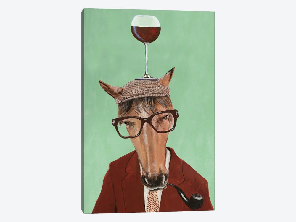 Horse With Wineglass by Coco de Paris 1-piece Canvas Artwork