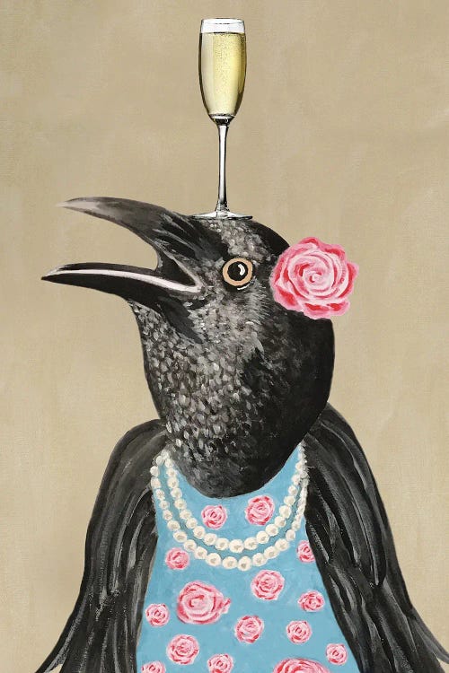 Craw With Champagne Glass by Coco de Paris wall art