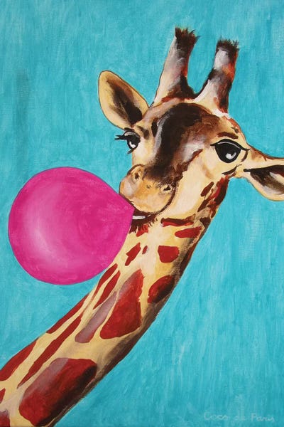 Giraffes: Giraffe With Bubblegum by Coco de Paris