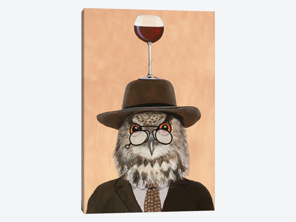 Owl With Hat And Wineglass by Coco de Paris 1-piece Art Print