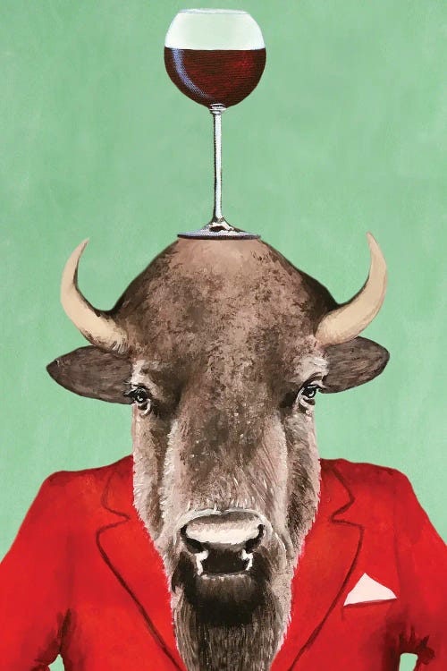 Buffalo With Wineglass by Coco de Paris wall art