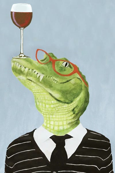 Alligators & Crocodiles: Alligator With Wineglass by Coco de Paris