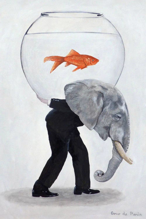 Elephant Carrying Fishbowl