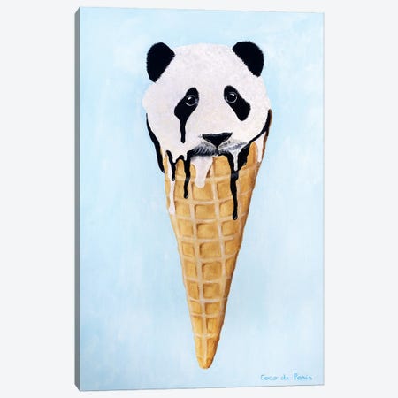 Ice Cream Panda Canvas Print #COC486} by Coco de Paris Canvas Art Print