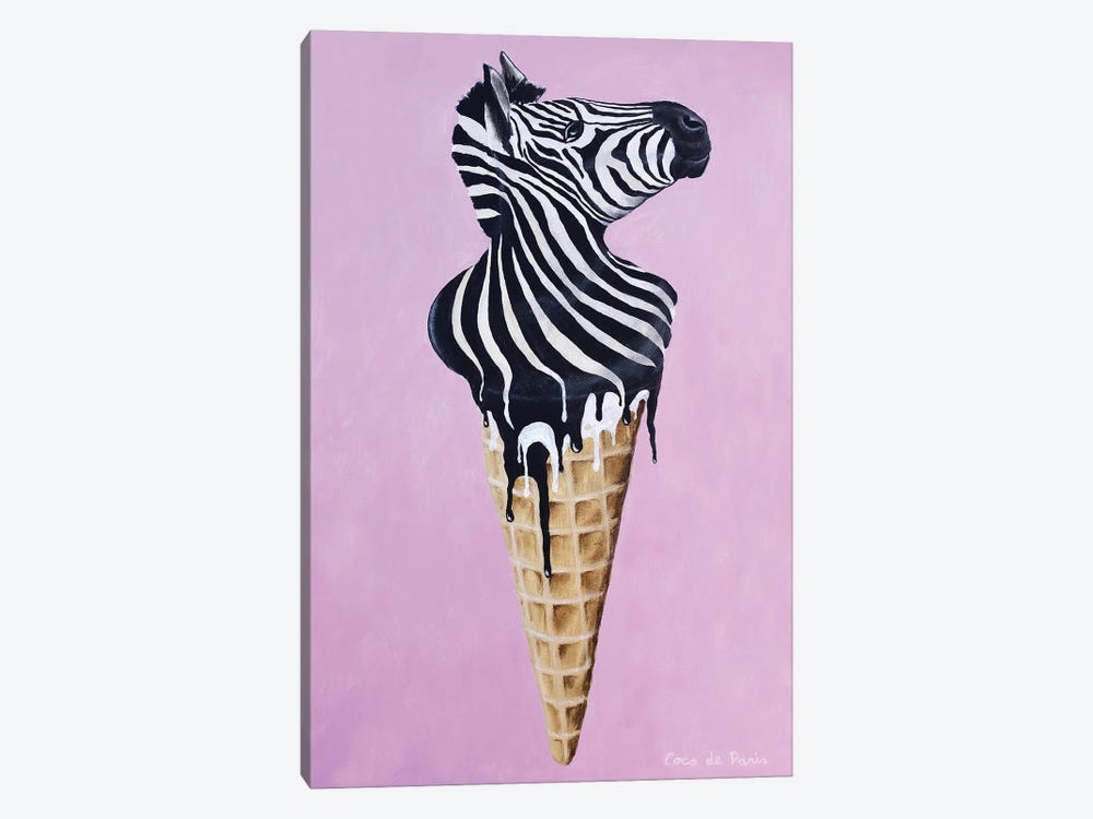 Ice Cream Zebra by Coco de Paris 1-piece Canvas Print