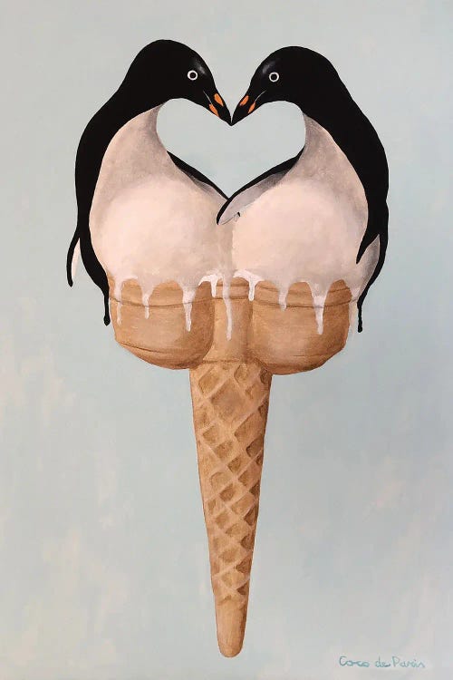 Ice Cream Penguin Love