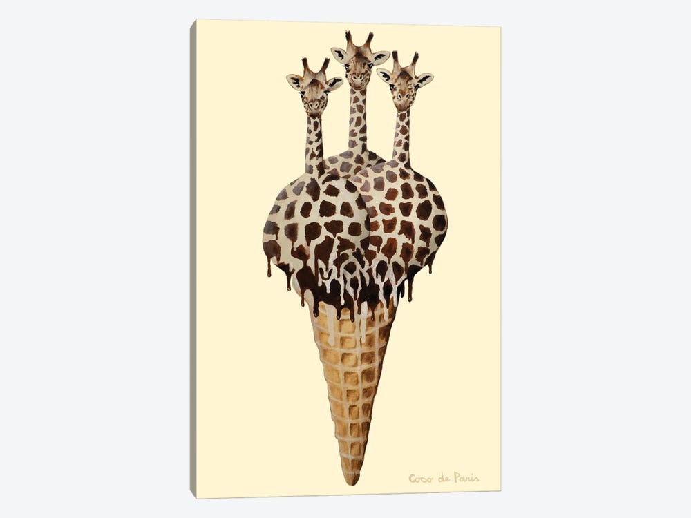 Ice Cream Giraffes by Coco de Paris 1-piece Canvas Print