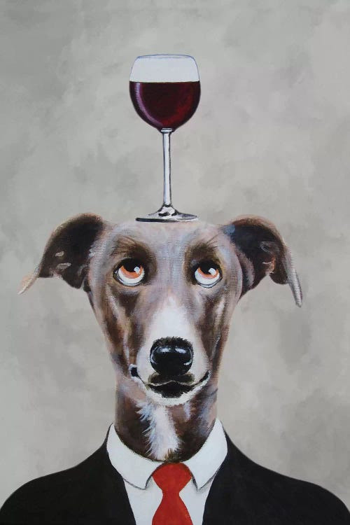 Greyhound With Wineglass by Coco de Paris wall art