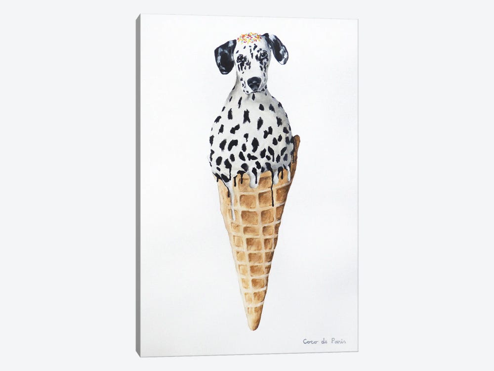 Ice Cream Dalmatian by Coco de Paris 1-piece Canvas Print