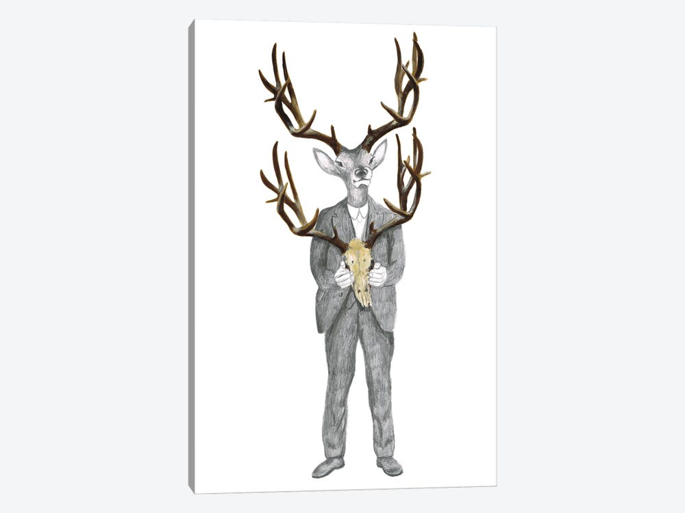 Deer With Deer Skull by Coco de Paris 1-piece Art Print