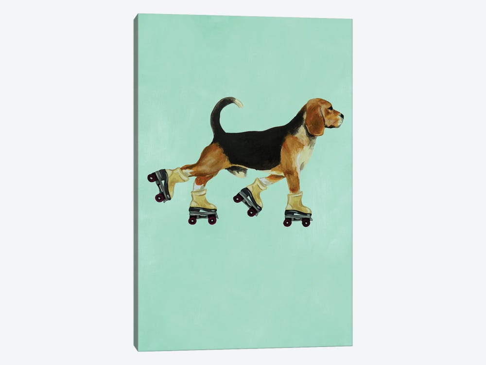 Beagle With Rollerskates by Coco de Paris 1-piece Canvas Art